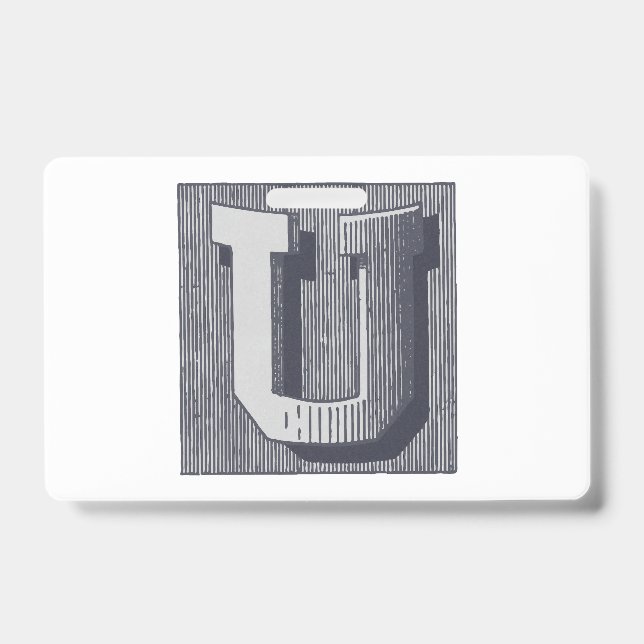 Crachá Letra "U" bordado elegante (Frente)