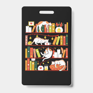 Crachá Library cats autumn colour version