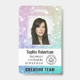 Crachá Linda Cintilação Holográfica Garota Glamourosa