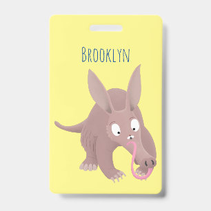 Crachá Lindo aardvark cartoon engraçado