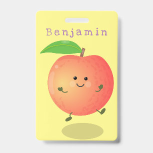 Crachá Lindo pêssego amarelo feliz desenho animado