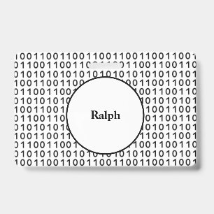 Crachá Linguagem de Computador Código Binário com Nome