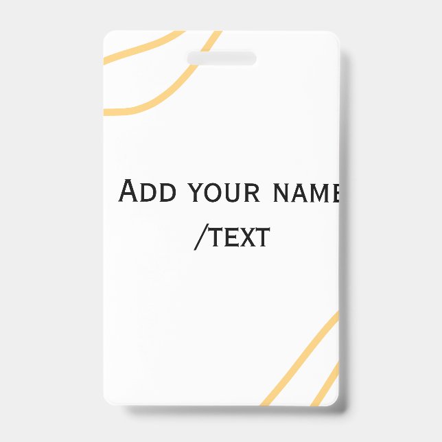 Crachá linhas de texto de mensagem de nome de fronteira e (Frente)