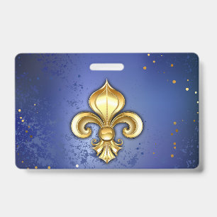 Crachá Lís de Ouro em Azul