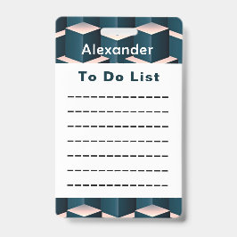 Crachá Lista de Verificação Personalizada da Lista Geomét