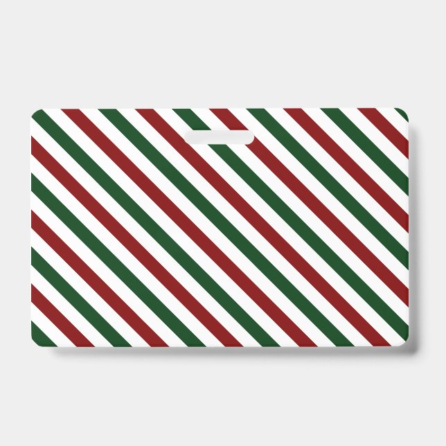 Crachá Listras de Natal Personalizáveis (Frente)