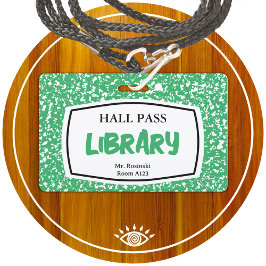 Crachá livro de composição biblioteca passe de sala para