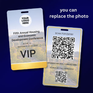 Crachá Localização Logotipo QR de Foto Substituível Confe