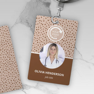 Crachá LOGO PERSONALIZADO Foto bege