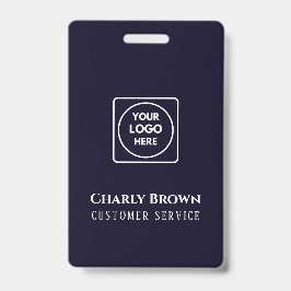 Crachá Logotipo Azul Marinho | ID de Funcionário Profissi