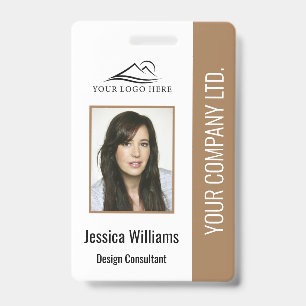 Crachá Logotipo Básico da Empresa Foto Azul Segurança d