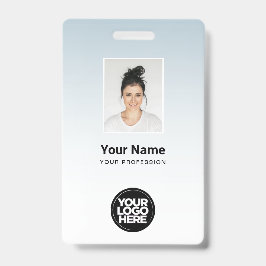 Crachá Logotipo Código de Barras Foto Gradiente Nome do F