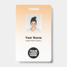 Crachá Logotipo Código de Barras Foto Gradiente Nome Func