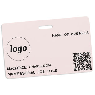 Crachá Logotipo Código QR Nome Empresarial Profissional R