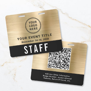 Crachá Logotipo Código QR Passagem de Acesso a Evento Pre