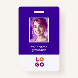 Crachá Logotipo comercial corporativo, foto, código Qr, I