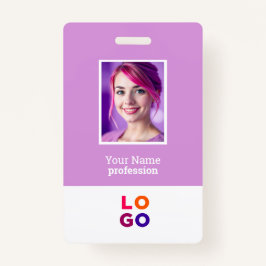 Crachá Logotipo comercial corporativo, foto, código Qr, I