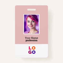 Crachá Logotipo comercial corporativo, foto, código Qr, I