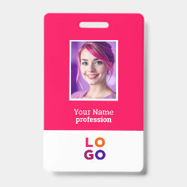 Crachá Logotipo comercial corporativo, foto, código Qr, I