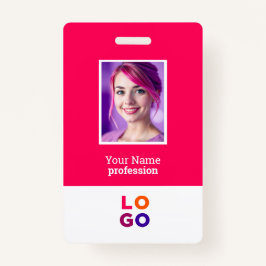 Crachá Logotipo comercial corporativo, foto, código Qr, I