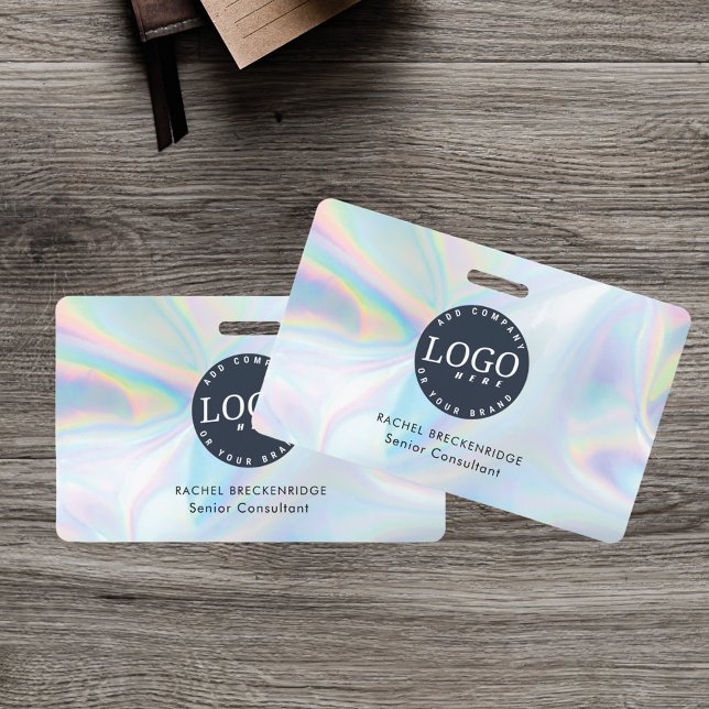 Crachá Logotipo comercial holográfico ID do Funcionarios  (Holographic Logo Business Card)