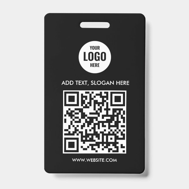 Crachá Logotipo comercial personalizado - Branco simples (Frente)