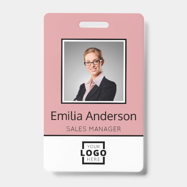 Crachá Logotipo comercial personalizado Nome básico do fu (Frente)