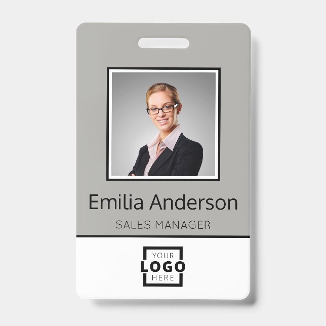 Crachá Logotipo comercial personalizado Nome básico do fu (Frente)