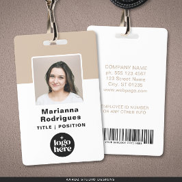 Crachá Logotipo Corporativo Personalizado Foto Código de