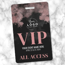 Crachá Logotipo da All Access Rosa Dourado Evento VIP Pre