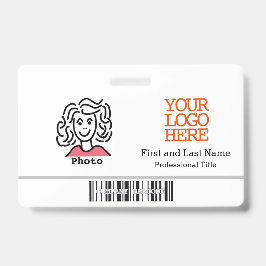 Crachá Logotipo da Empresa Código de Barras Foto do Funci