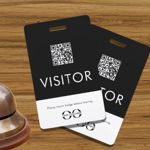 Crachá Logotipo da Empresa Código QR Placa de Visitante