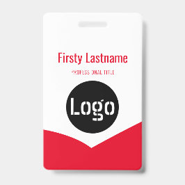 Crachá Logotipo da empresa com a barra de códigos de Bar 