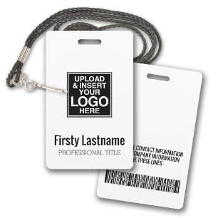Crachá Logotipo da Empresa com Nomes e Sobrenomes Código