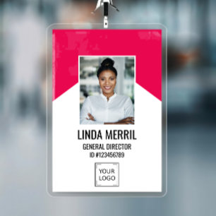 Crachá Logotipo da Empresa de Funcionário Foto Segurança