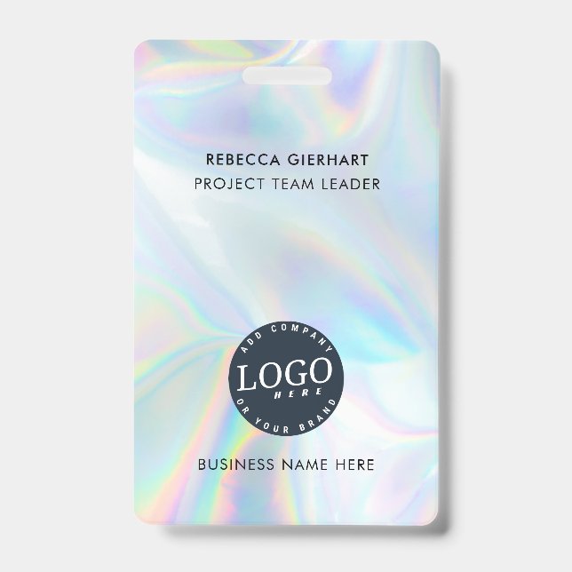 Crachá Logotipo da empresa Holográfico ID do funcionário (Front)