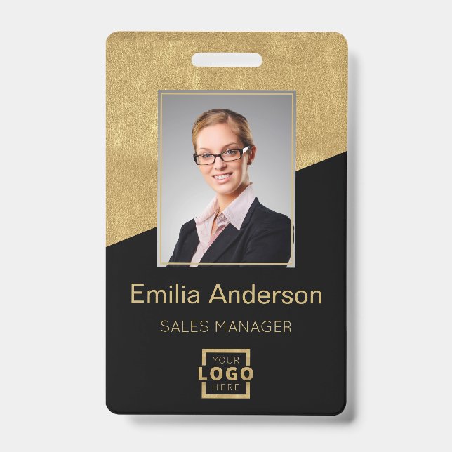 Crachá Logotipo da Empresa Personalizado Código de Barras (Frente)