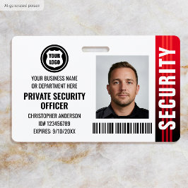 Crachá Logotipo da Foto ID do Oficial de Segurança Privad