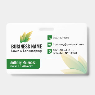 Crachá Logotipo da Modern Green Leaf Landscaping