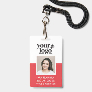 Crachá Logotipo da Segurança Vermelha Foto Nome Verificad