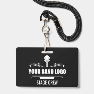 Crachá Logotipo da Sua Banda Equipe de Palco Larga