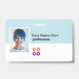 Crachá Logotipo da sua empresa, foto, código Qr, ID do no