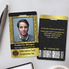 Crachá Logotipo de Código de Bar de Fotografia Personaliz