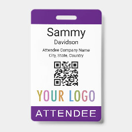 Crachá Logotipo de Código QR de Convidado de Evento de Pa