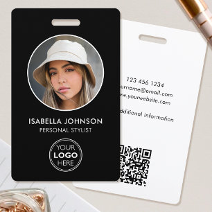Crachá Logotipo de Código QR de Foto de Identificação com