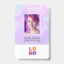 Crachá Logotipo de empresa Lumina Opal, Foto, Código Qr,