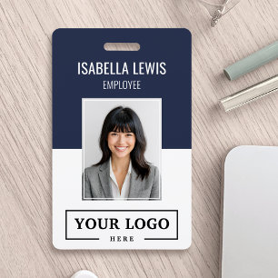 Crachá Logotipo de empresa personalizado - azul de foto d