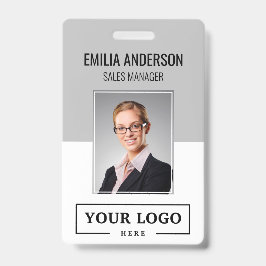 Crachá Logotipo de empresa personalizado Cinza de fotos b