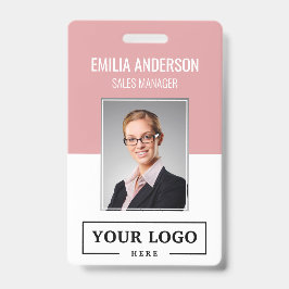 Crachá Logotipo de empresa personalizado - cor-de-rosa fo