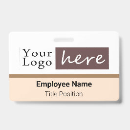 Crachá Logotipo de Estilo Horizontal Nome do Funcionário